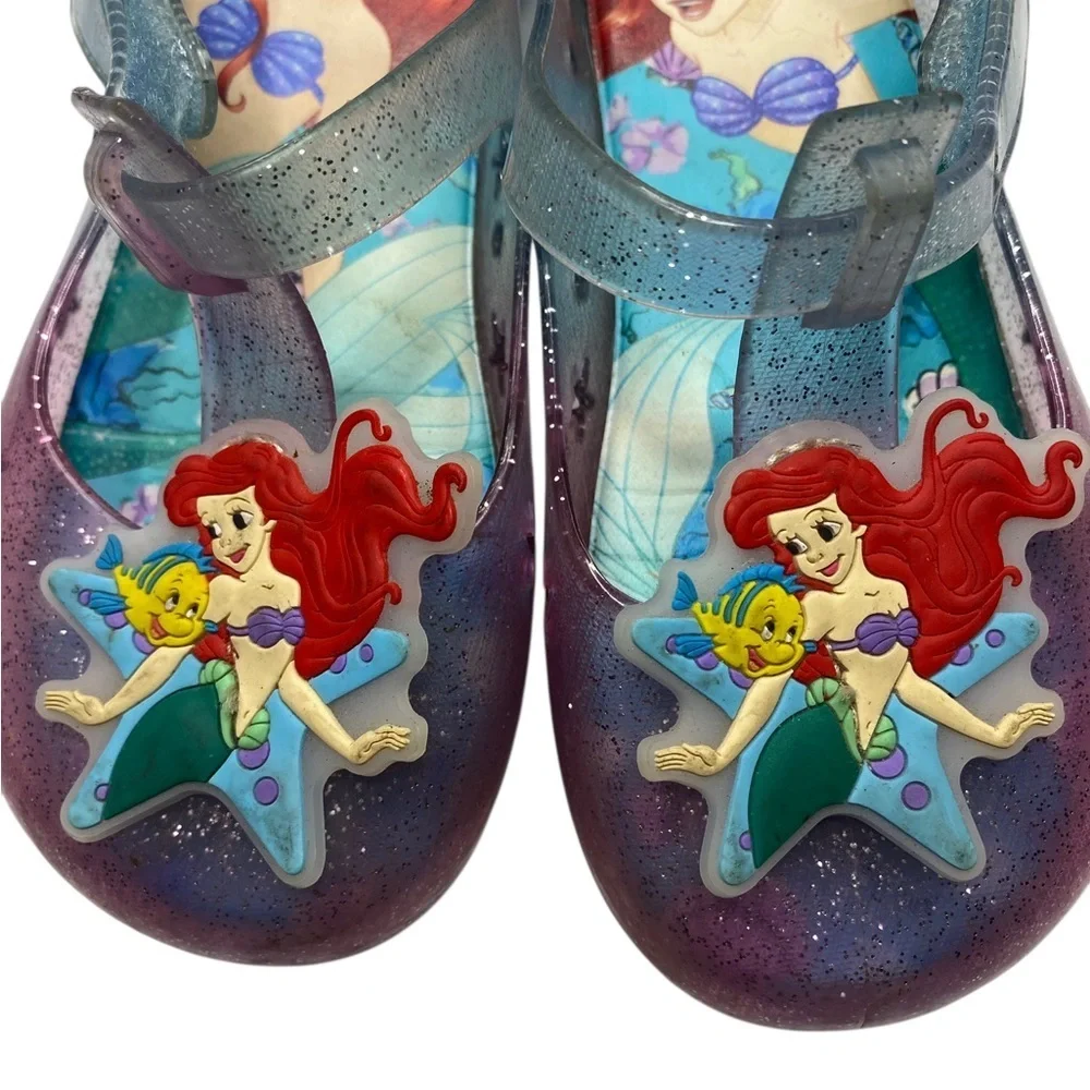 Disney Purple and Blue Sandals with Little Mermaid Design size 10